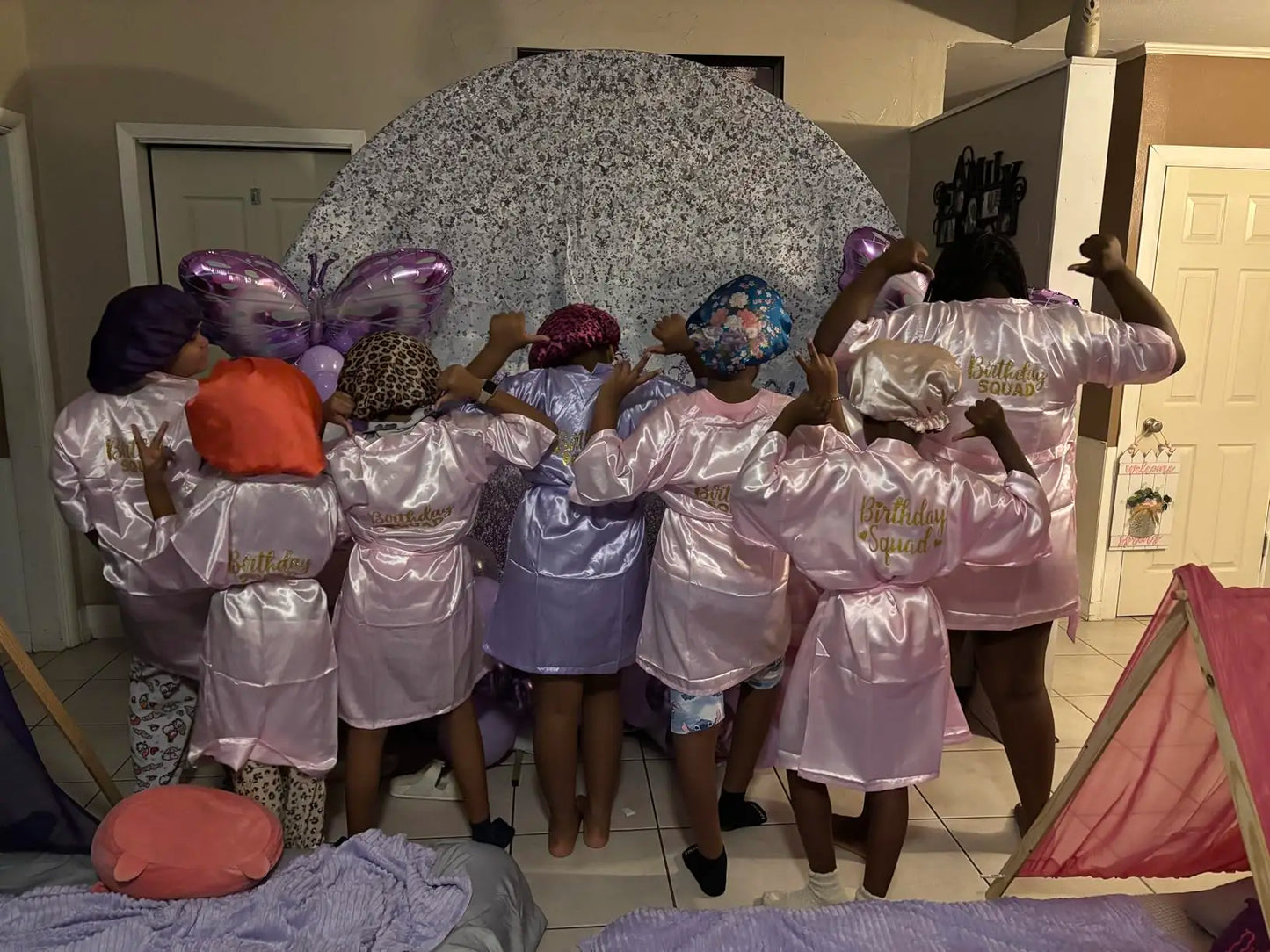 40 Pcs Girls Spa Party Supplies 10 Birthday Squad Princess Robe 10 Tote Bags 10 Headbands 10 Spa Masks for Birthday