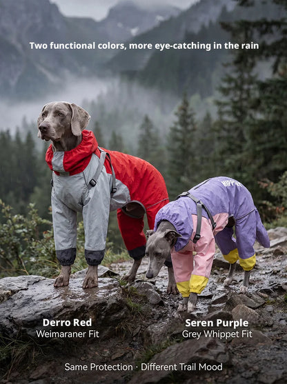 SHINEKNOT Pet Raincoat Night Reflective Strip Waterproof Raincoat Walking Clothing Large Dog All Inclusive Hooded Raincoat