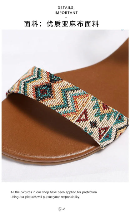 High quality leather flat sandals for women 2.5cm low heel vintage print new summer 2026 36 42 open toe casual shoe black brown