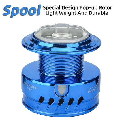 AB Spinning Reel,Saltwater Freshwater Fishing Reel,10kg Max Drag,5.2:1 Gear Ratio,With Metal Spool&Fold Rocker
