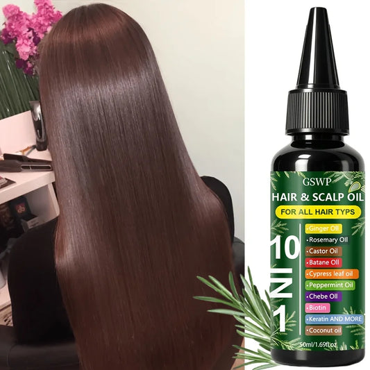 GSWP 10-in-1 Moisturizing Hair Oil: Hydrates and Nourishes to Care for Your Tresses. It Leaves Hair Looking Smooth. 50/100ml