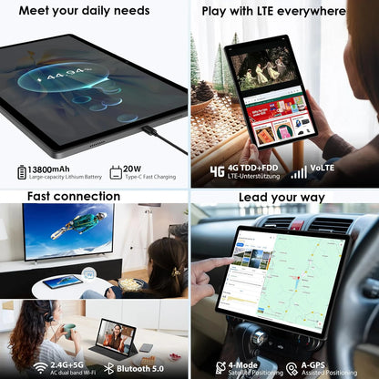 2026 Global Version Android 15 Tablet 14 inch Tablet PC 20GB 512GB 13800mAh Phone Call BT5.0 5G WiFi GPS Google Play Laptop Pads