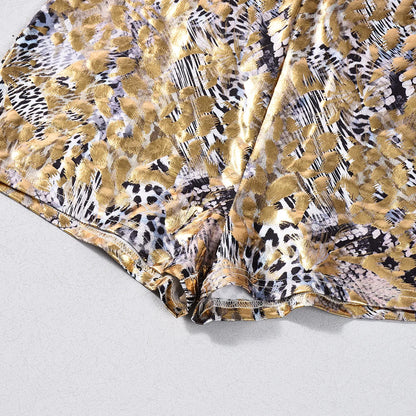 Weird Puss Sexy Halter Romper Women Leopard Print Backless Sleeveless Deep V-Neck Summer Sexy Skinny Club Midnight Playsuits