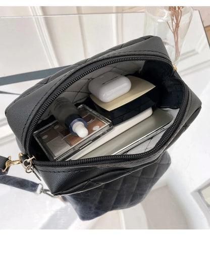 2025 New Small Messenger Bag For Women Trend Lingge Embroidery Camera Female Shoulder Bag Fashion Chain Ladies Crossbody Bags