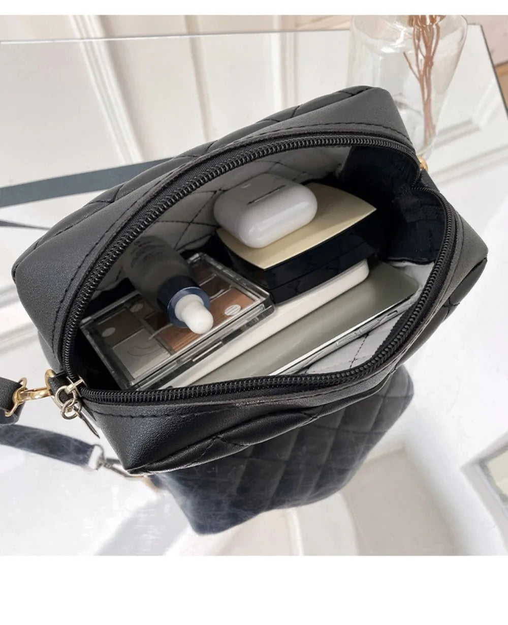 2025 New Small Messenger Bag For Women Trend Lingge Embroidery Camera Female Shoulder Bag Fashion Chain Ladies Crossbody Bags