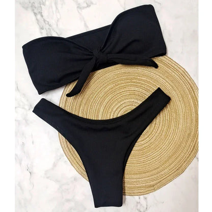 Sexy Bikini Bottoms Women's 2025 Swimsuit Low Waisted Bottom Solid Color Swimwear Thong Beachwear Brazilian Bathing Suit Summer