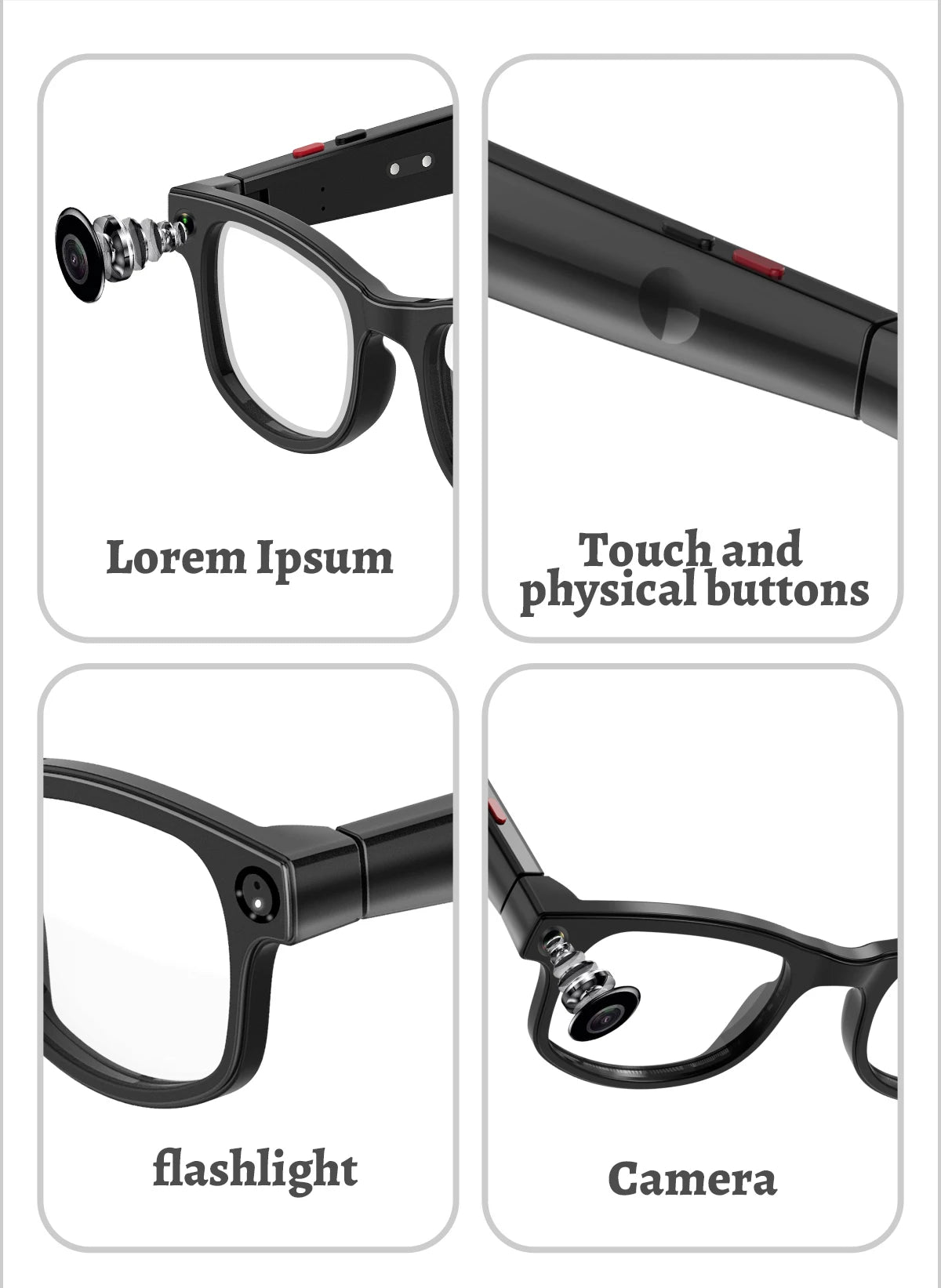 LIGE New Smart Glasses 500W Camera HD Video Recording Bluetooth Call Glasses AI Smart Translation Sunglasses WiFi Transmission