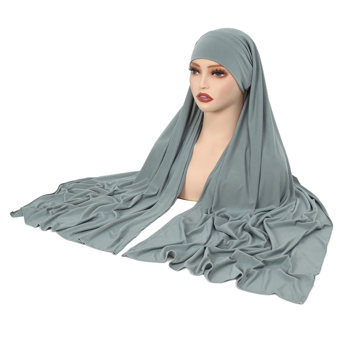 Crystal Hemp Women's Hijab Solid Color Muslim Ladies Turban Soft Elastic Headscarf Middle Eastern Head Wrap Head Scarf