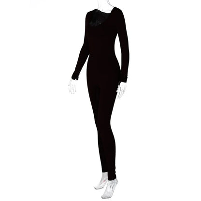 Dulzura Women 2024 Autumn Winter Long Sleeve Bodycon Streetwear Jumpsuit Overall One Piece Outfit Wholesale Items for Business