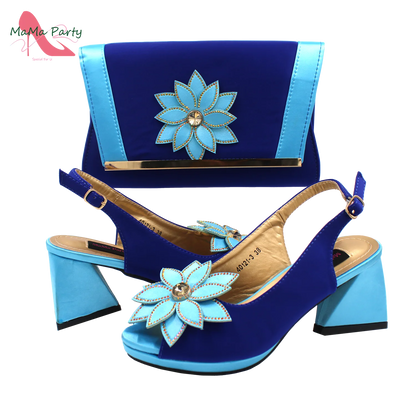 2024 New Design Special Fashion African Women Shoes Matching Bag Set High Quality with Platform Comfortable Heels for Part