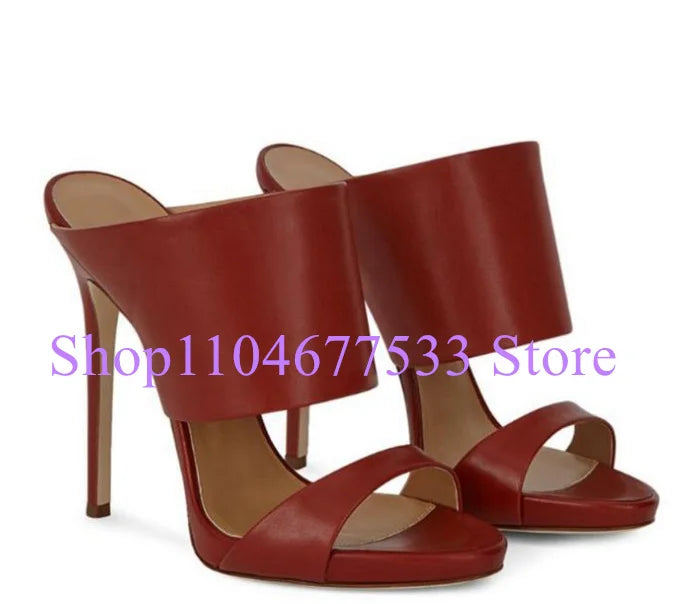 Fashion Stiletto Heel Lady Slipper Sandals Luxury Champagne Gold High Heels Sandals Shoes Woman Large Size Casual Sandals