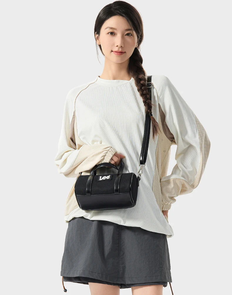 LEE Mini Classics Black Ladies Handbag Shoulder Bag Women Oxford Leather Strap Casual Small Travel Crossbody Bag Phone Pack