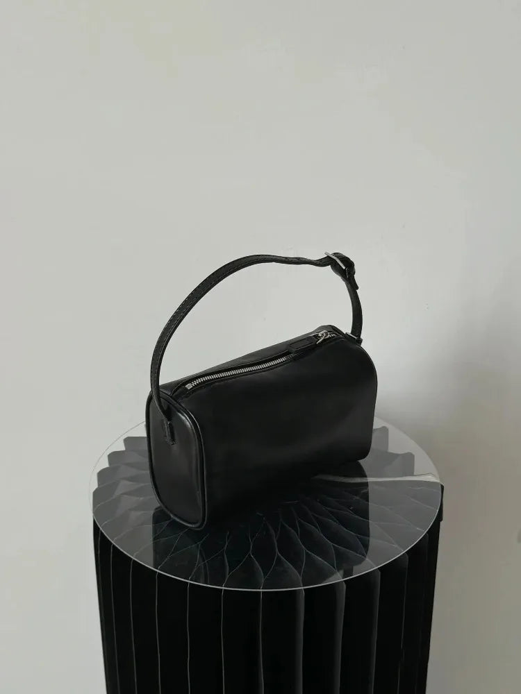 2025 New Luxury 90s Pen Holder Bag Genuine Soft Cowhide & Suede Mini Crossbody Bag Hand-Carry Vintage Shoulder Purse for Women