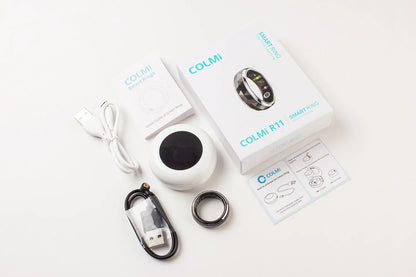 COLMI R11 Ceramic Smart Ring for Men, Fidget Spinner Anxiety Relieve Ring with Charging Case, Health Monitor, 5ATM Waterproof