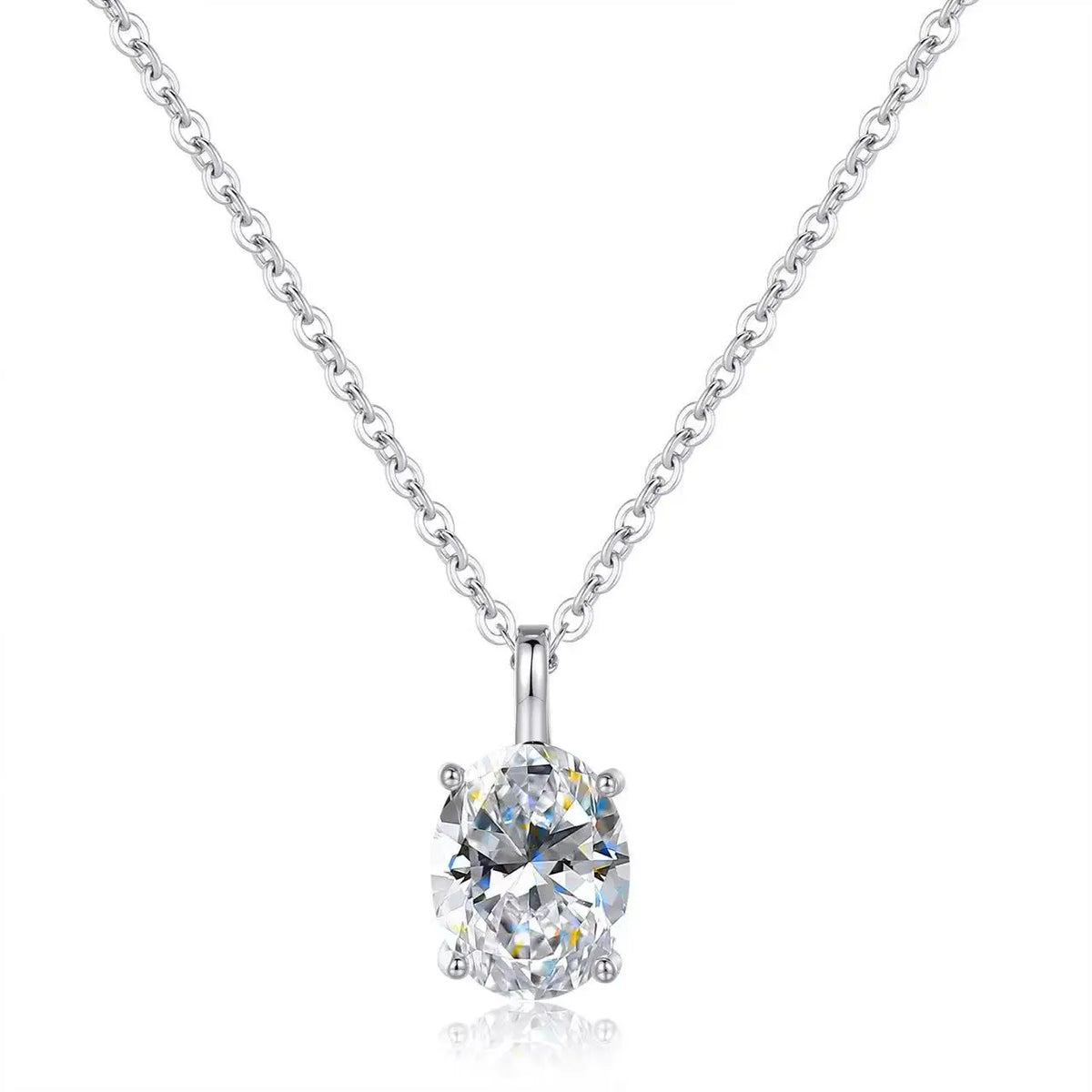 1/2carat Oval Cut Moissanite Pendant Necklace for Women 100% S925 Silver D Color VVS1 Solitaire Diamond Neckchain with GRA