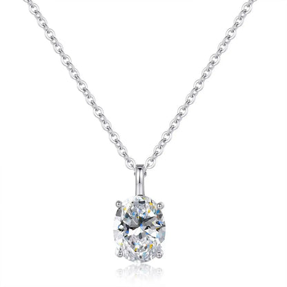 1/2carat Oval Cut Moissanite Pendant Necklace for Women 100% S925 Silver D Color VVS1 Solitaire Diamond Neckchain with GRA