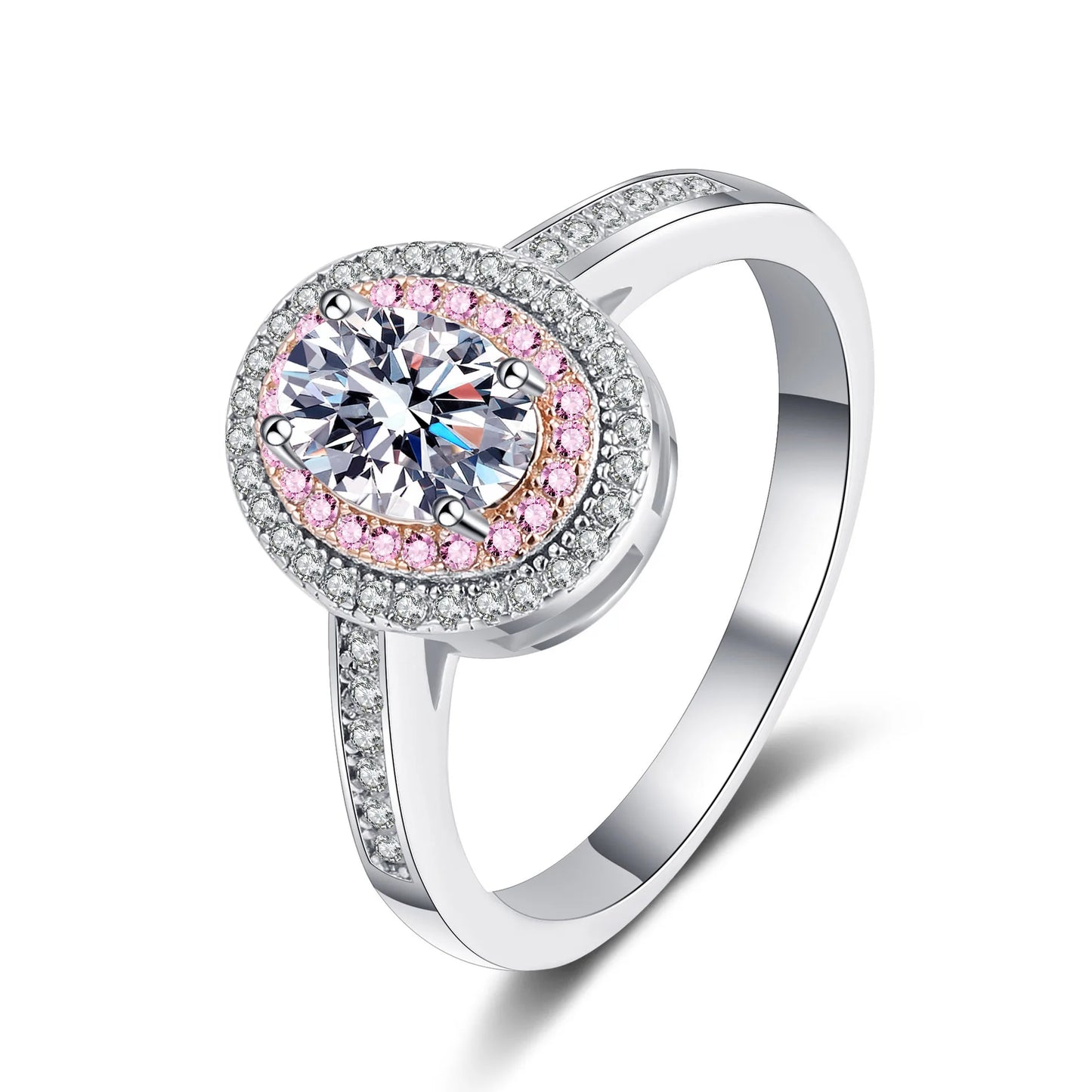 Sweet Girl Oval Ring 1ct Women Moissanite PT950 Platinum - Slimming Oval Cut, Sweet Lovely Charm