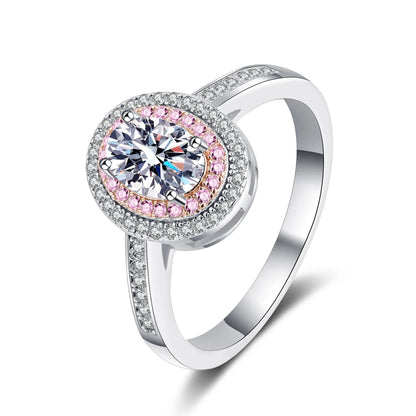 Sweet Girl Oval Ring 1ct Women Moissanite PT950 Platinum - Slimming Oval Cut, Sweet Lovely Charm