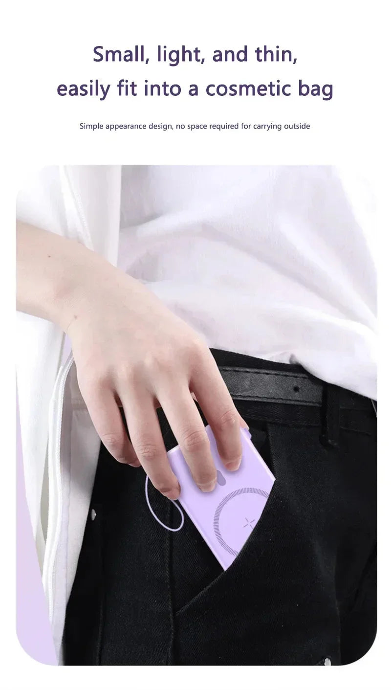 50000mAh Large Capacity Solar Power Bank 4 In1 Built in Cables Intelligent Digital Display Laser Light For Samsung Apple