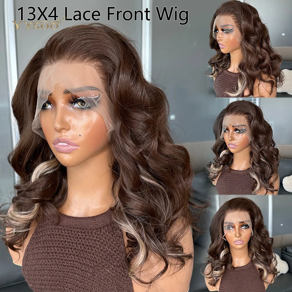 Pre PlucPre Plucked Hairline Glueless Heat Resistant Natural Wavy Future Fiber Synthetic Lacefront Wigs for Blakc Womens Daily