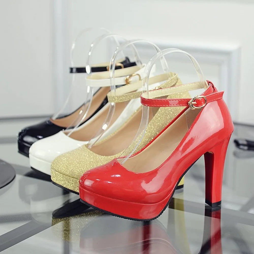 2025 Women's Black High Heels Spring Casual Shoes Women's High Heels Solid Color Wedge Shoes Plus Size High Heels Size 34-40