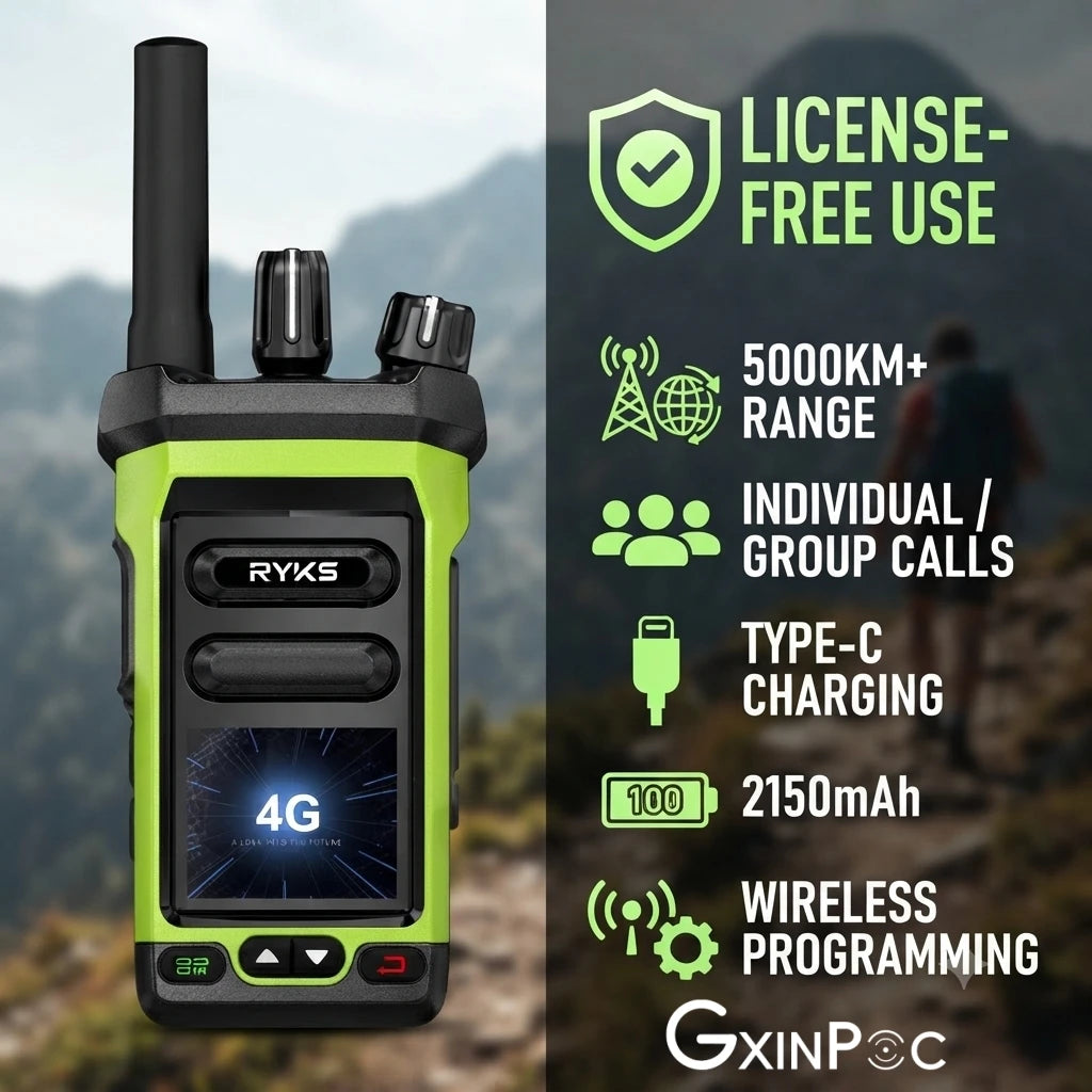 Global Walkie Talkie 10000Km Range Poc Radio 4G Global With 2250Mah Type-C Charger For Hiking