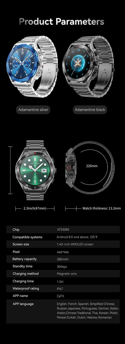 2026 New TWS 2-in-1 Smart Watch Earphones 1.43 "AMOLED Screen with Heart Rate Sleep Monitoring Music Player NFC IP67 Smartwatch