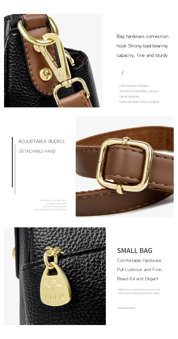 Genuine High Quality Soft Leather Women's Handbag Trend Designer Female Crossbody Bag Casual Shoulder Messenger Handbags 2025