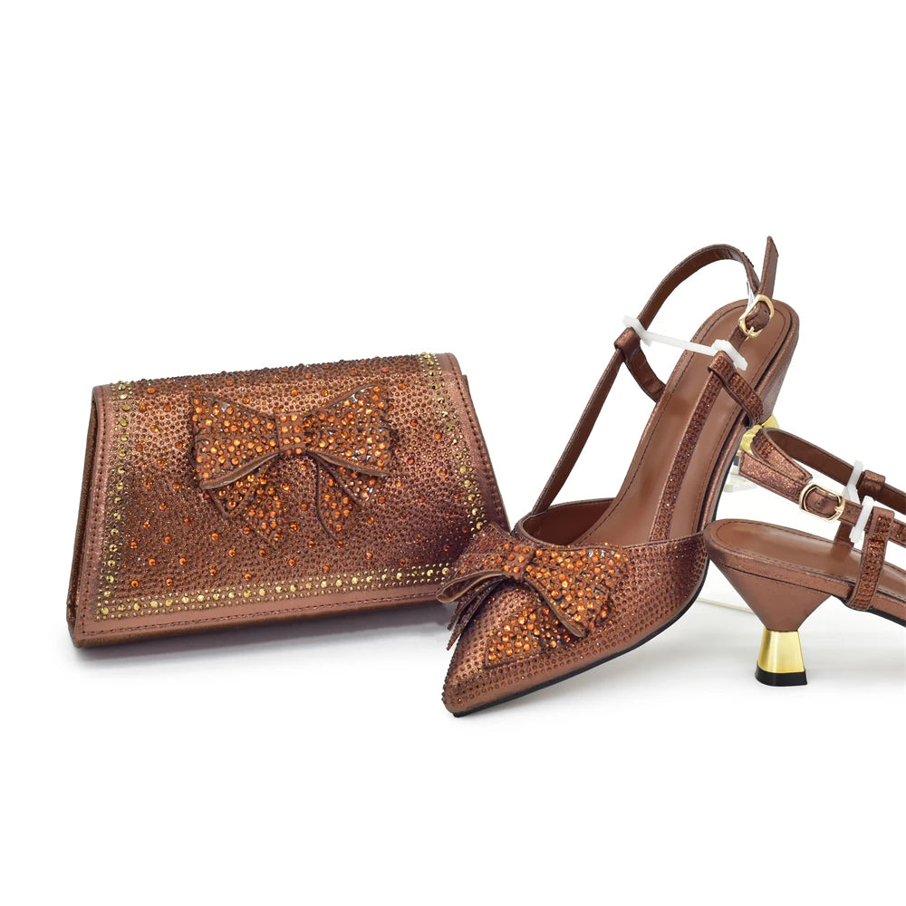New Arrival Matching Shoes and Bag for Women for Weddings Shoe and Bag Set for Nigeria Party Italy Luxury Designer Shoes Women