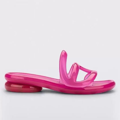 Summer Women's Slippers Adult Girls Wide Width Thick Bottom 2.8cm Heels Ladies Anti-slip Beach Shoe Jelly Beach Shoes