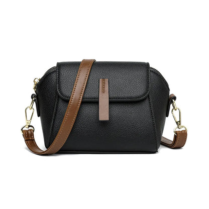 Genuine Leather Women Crossbody Bag Shoulder Bags Luxury Solid Color Cow Leather Handbag Elegant Female Messenger Bag