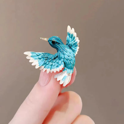 Exquisite Shiny Rhinestone Hummingbird Brooches For Women Clothing Coat Jewelry Accessries Gift