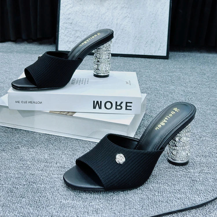 Elegant French High Heeled Sandals Summer New Women's Shoes Luxury Banquet Wedding Designer Sandalias Mujer