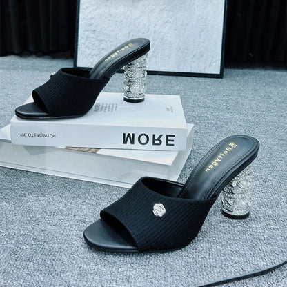 Elegant French High Heeled Sandals Summer New Women's Shoes Luxury Banquet Wedding Designer Sandalias Mujer