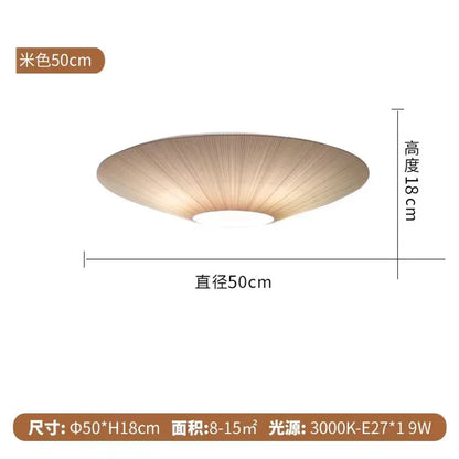 Wabi-sabi Minimalist LED Ceiling Chandeliers Lamps Flush Mount Fabric Pendant Lights Home Decoration Dinning Living Room Bedroom