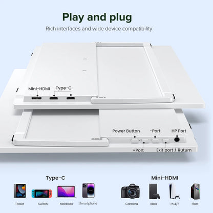 UPERFECT 15.6inch 60Hz 1920*1080 Portable Monitor 60Hz Back Stand For Laptop XBox PS4 / 5 Switch TV Box Cell Phone PC Mac iPhone
