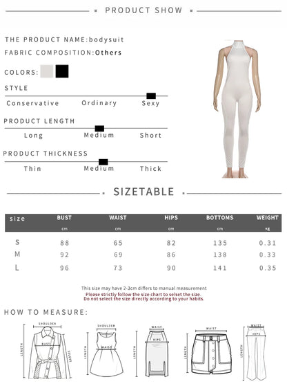 Kliou Sexy Backless Jumpsuits Woman Bandage Halter Turtleneck Sleeveless Skinny Peach Hip Hot Girls High Street Fashion Overalls