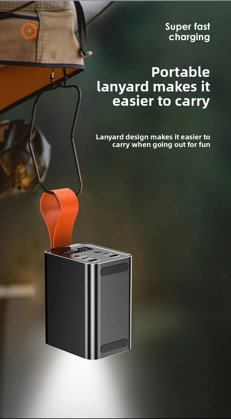 60000mAh 100W Power Bank Portable USB C PD QC DC Fast Charging Large Capacity External Battery For iPhone Samsung Xiaomi Laptop