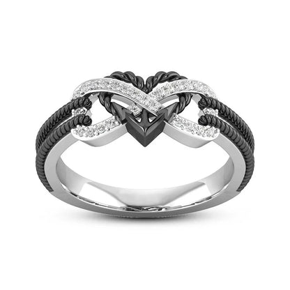 Black Rose Gold Color Heart Rings for Women Weight Loss Ring Magnetic Therapy Ring Yoga Energy Valentine's Day Birthday Gift