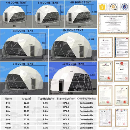 【Best-selling】FEAMONT Roof Pvc Heated Eco Prefab Transparent Geodesic Dome Hotel Glamping Tent House Desert Round Dome Tent For
