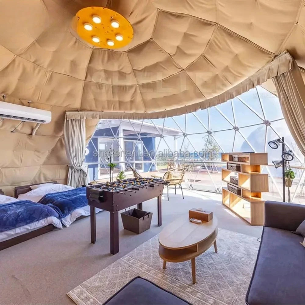 Geodesic Dome Tent 4 Season Waterproof Camping Tent Luxury Glamping Dome Tent PVC Bubble Windproof Garden Outdoor Shelter