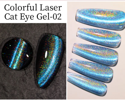 AWStorG 5ML Colorful Laser Cat Magnetic Gel Blue Glitter Shine Soak Off  Semi Permanent  UV Gel Nail Art Varnish Nail Supplies