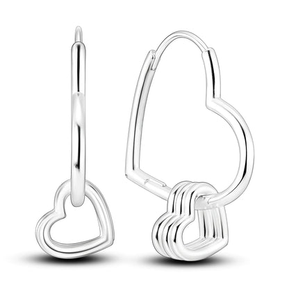 925 Sterling Silver Original Hoop Earring For Woman Luxury  Pendientes Wedding Jewelry Gift