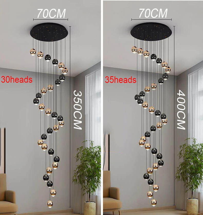 Modern Crystal stair chandelier lights indoor lighting Ceiling lamp hanging light led Chandeliers for living room indoor lightin