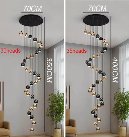 Modern Crystal stair chandelier lights indoor lighting Ceiling lamp hanging light led Chandeliers for living room indoor lightin