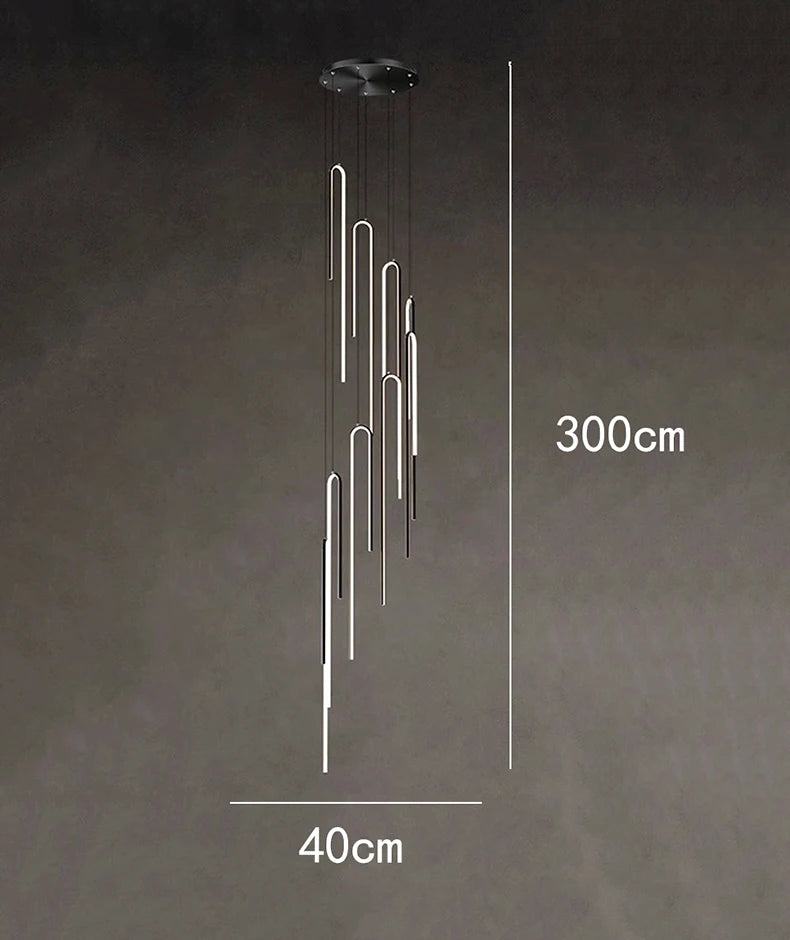 Modern ring stairs led lights pendant light lamps for living room led Chandeliers for dining room hanging light indoor lighting