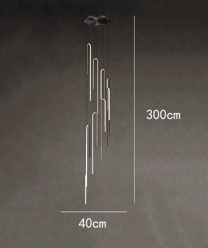 Modern ring stairs led lights pendant light lamps for living room led Chandeliers for dining room hanging light indoor lighting