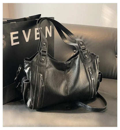 Soft Interior Compartment Shoulder Bags 2024 High Quality Contrasting Colors Bags for Women Fashion Zipper Pu Women's Handbags