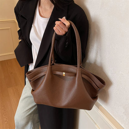 2026 New Lychee Pattern Underarm Shoulder Bags For Women Soft PU Leather Large Capacity Mini Tote Bag Luxury Designer Handbags