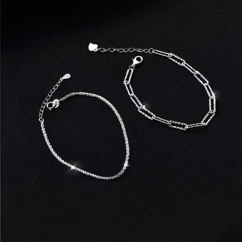 Sparkling 925 Sterling Silver Gypsophila Necklace Bracelet Set For Women Luxury Zircon Cross Pendant Three Piece Jewelry Set